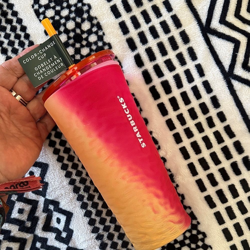 Starbucks Glass Tumbler Color Changing 18 Oz.